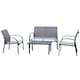 image 1 of Outsunny 4pcs Patio Furniture Set Garden Sofa Glass Top Coffee Table