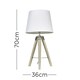 image 3 of ValueLights Distressed Wood and Silver Chrome Tripod Table Lamp with a White Tapered Light Shade - Complete with a 6w LED GLS Bulb 3000K Warm White