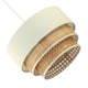 image 5 of Contemporary Triple Tier Cream Linen and Natural Rattan Pendant Shade | Brown | Brown | 1