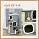 image 5 of PawHut 3 Tier Barrel Cat Tree with Sisal Scratching Post Cat Bed, Grey