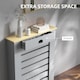 image 6 of HOMCOM Radiator Cover with Drawer, Horizontal Slatted Grill, Grey Painted MDF Wood Cabinet Shelf Heating Cover for Living Room Bedroom Hallway, Small
