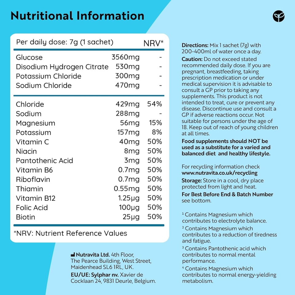 image 1 of Hydravive Rehydration Electrolytes Powder - High Strength Vitamin C & 8 B Vitamins: B1, B3, B5, B12 Supplement Sachet Drink - 7 Pack Lemon/Lime