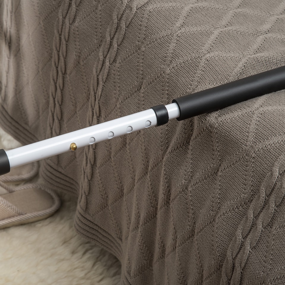 image 1 of HOMCOM Safety Bed Rail, Height Adjustable Bed Assist Rail with Storage Pocket, Grab Bar for Disabled and Senior, White