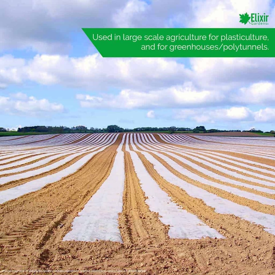 image 1 of Elixir Gardens Clear 720 Gauge Polytunnel Sheeting 14.1m wide x 20m