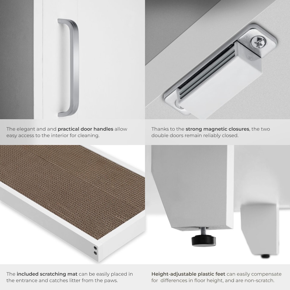 image 1 of Cat Cabinet Freya with Ventilation, Storage and Scratching Mat