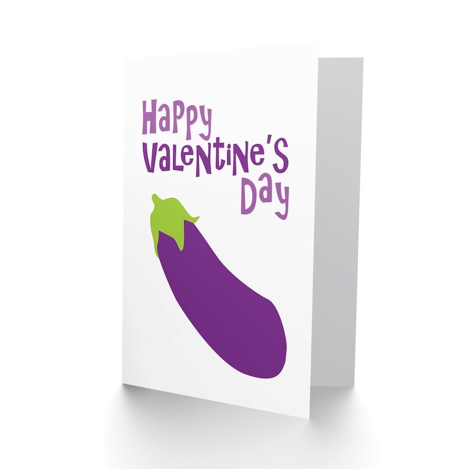 image 1 of Valentines Aubergine Greetings Card