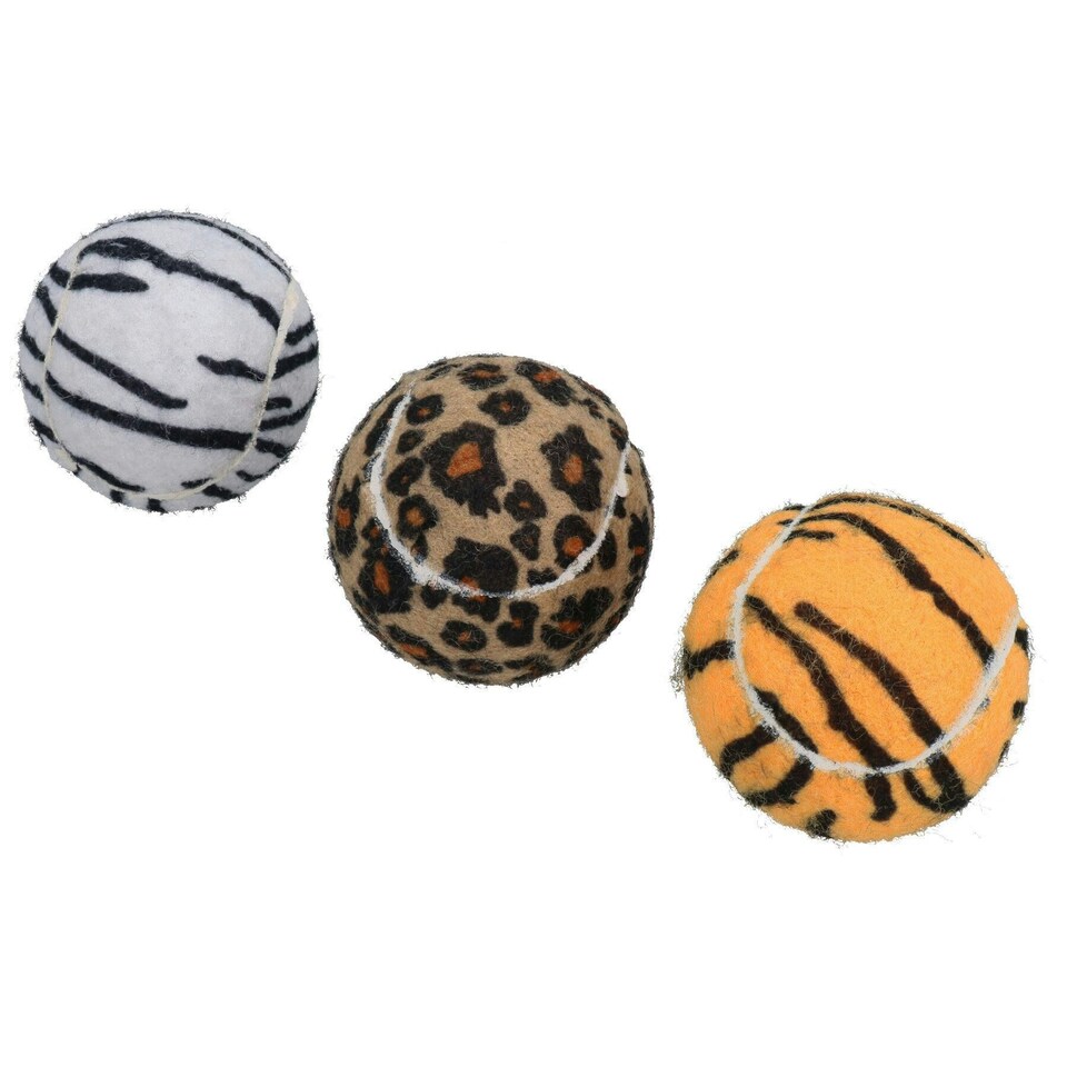 image 1 of 6PK Doggy Jungle Themed Standard Tennis Balls for Dogs Play 7cm