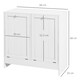 image 3 of kleankin Tilt-out Laundry Storage Cabinet with 2 Compartment Hampers, White