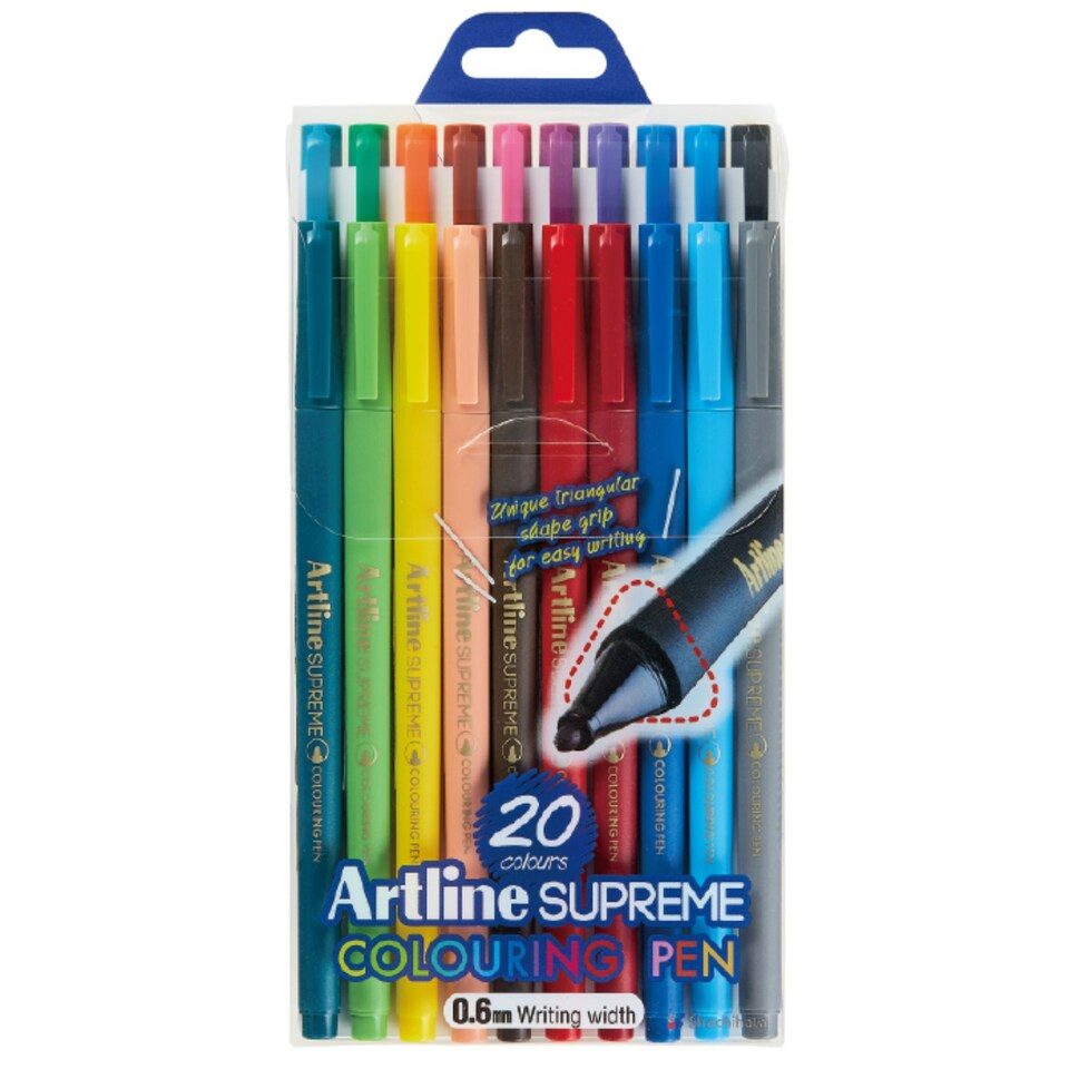 image 1 of Artline Supreme Colouring Pens Assorted 20 Pack Multi
