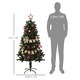 image 7 of HOMCOM 5ft Artificial Christmas Tree with LED Lights and Red Decorations