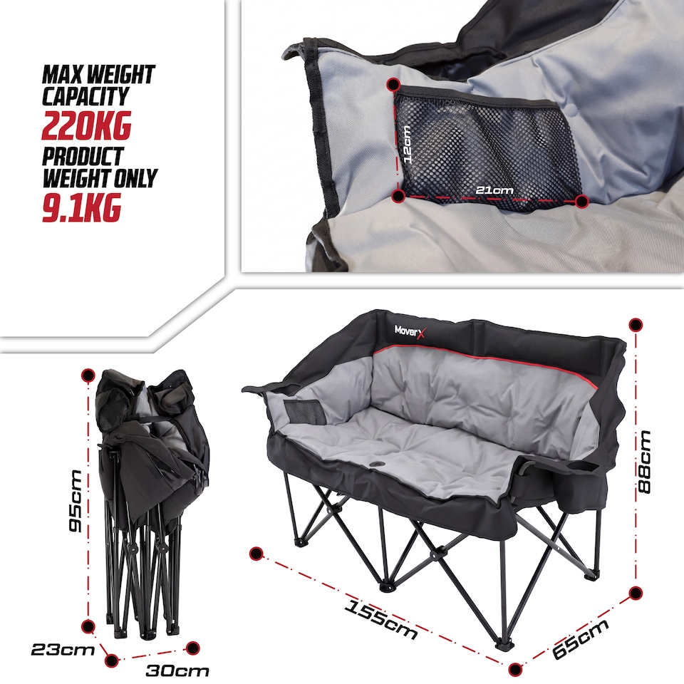 image 1 of MoverX Double Camping Chair - Capacity 220kg