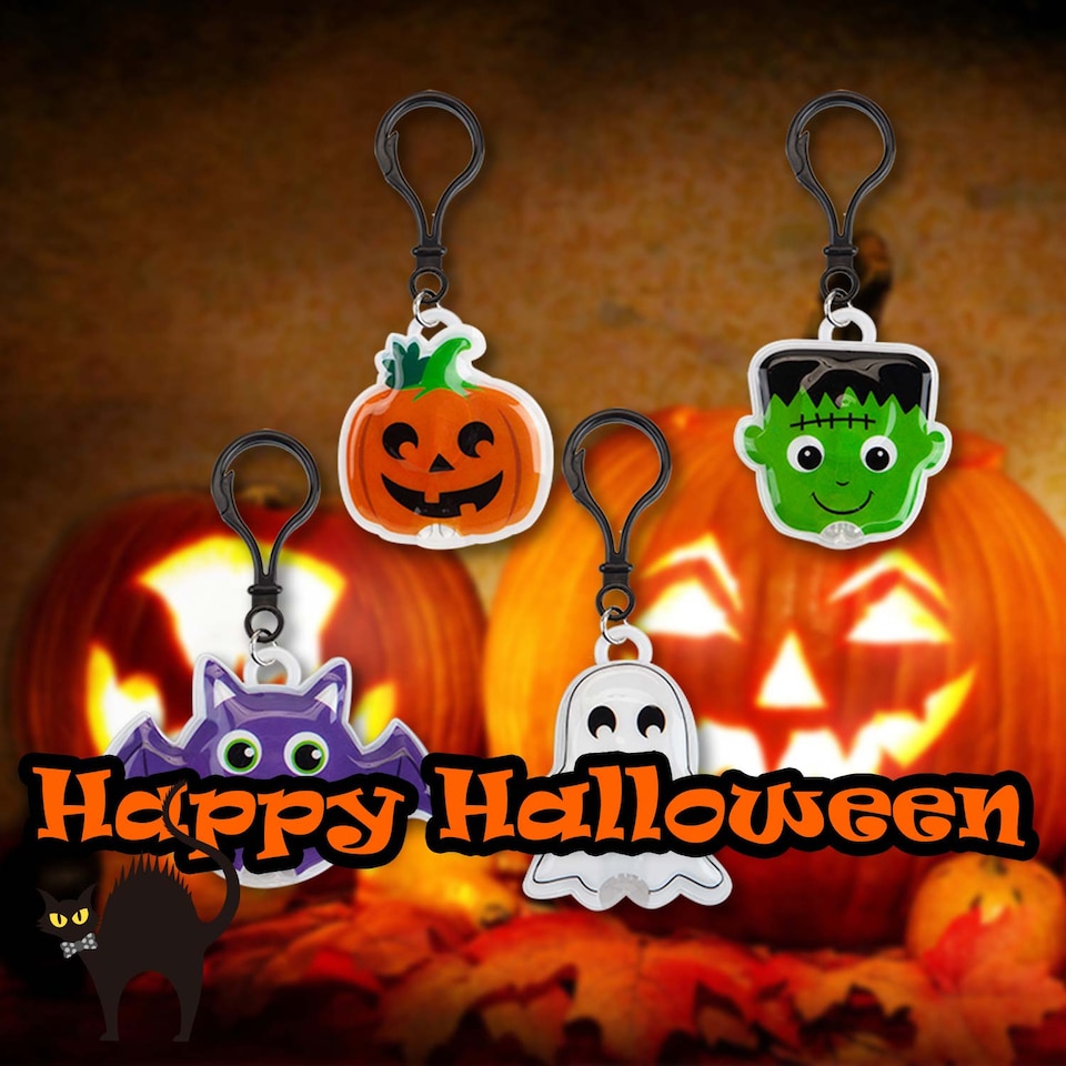 image 1 of vfm-estore Halloween Clip-On Light - 1 Piece Mystery Bag, Bat Frankie Pumpkin or Ghost