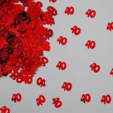 14g 40th Birthday Red Confetti
