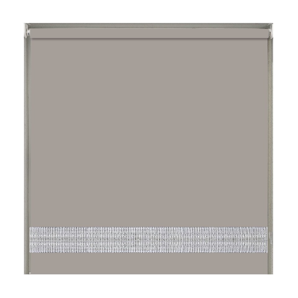 image 1 of 115cm Natural Straight Diamante Edge Border Roller Blind | Brown | Natural