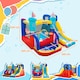 image 7 of Outsunny Kids Bouncy Castle with Slide Pool Trampoline Climbing Wall w/ Blower