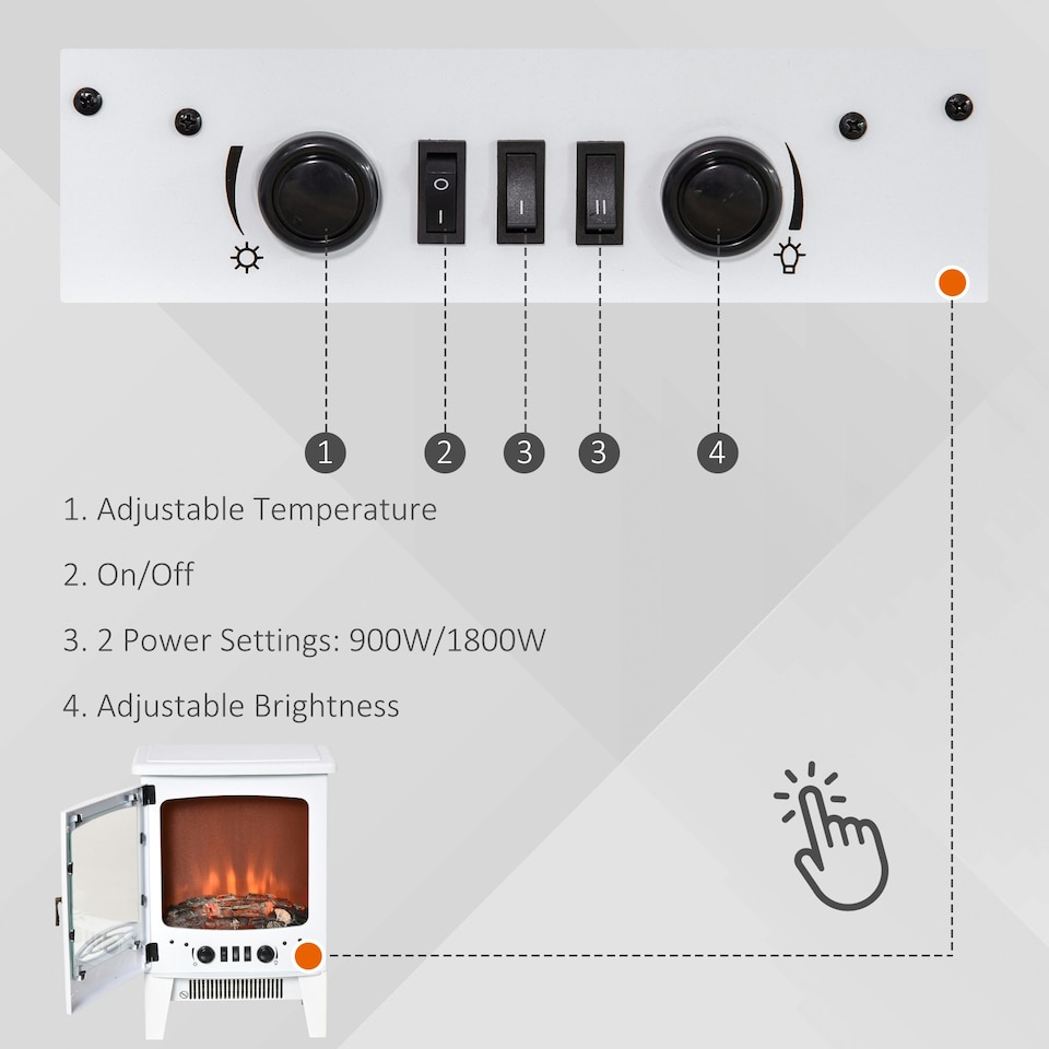 image 1 of HOMCOM Freestanding Electric Fireplace Stove Heater
