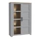 image 4 of Bohol Display Cabinet inc. 2x LED Lights in Riviera Oak/Grey Oak