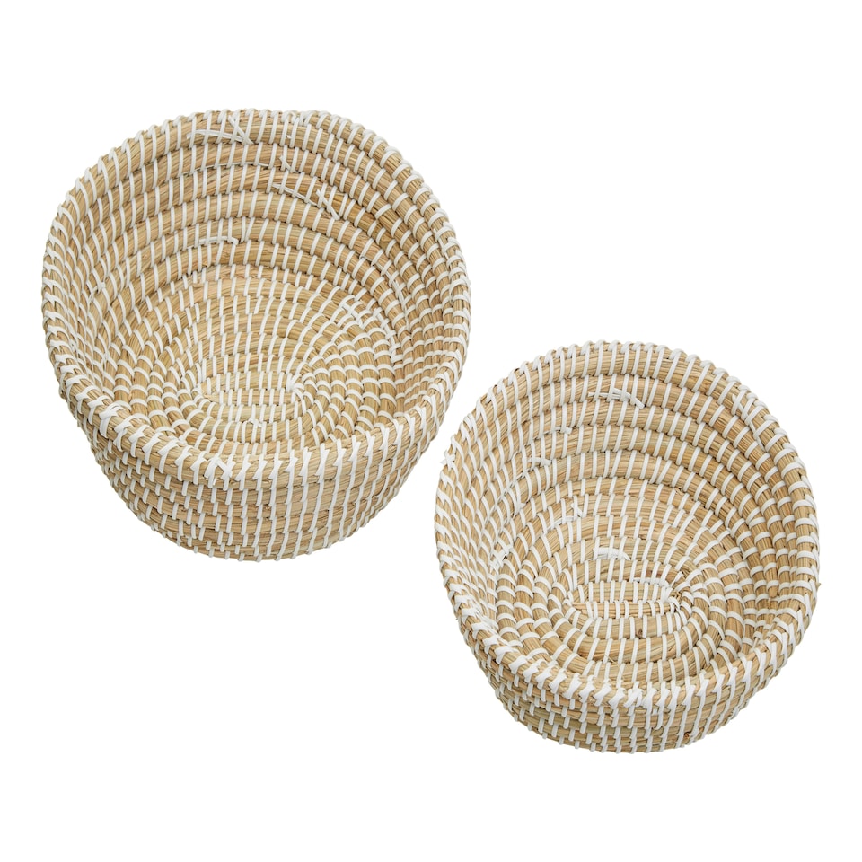 image 1 of Lidi Set Of Two Baskets With White Detail Cream