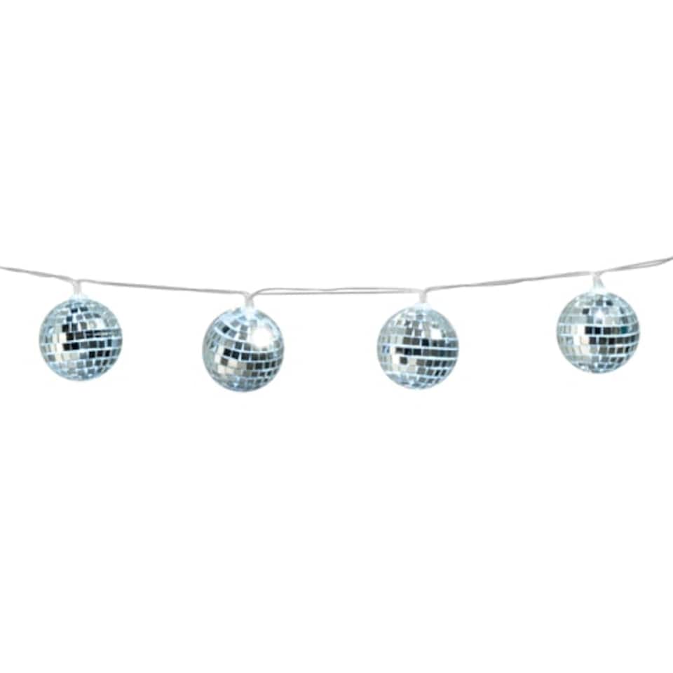Mirrored Disco Balls Battery Operated Led Lights String Decoration 140cm
