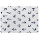 image 1 of Navy Anchors on White (Rug) Blue | Medium: 80x150cm