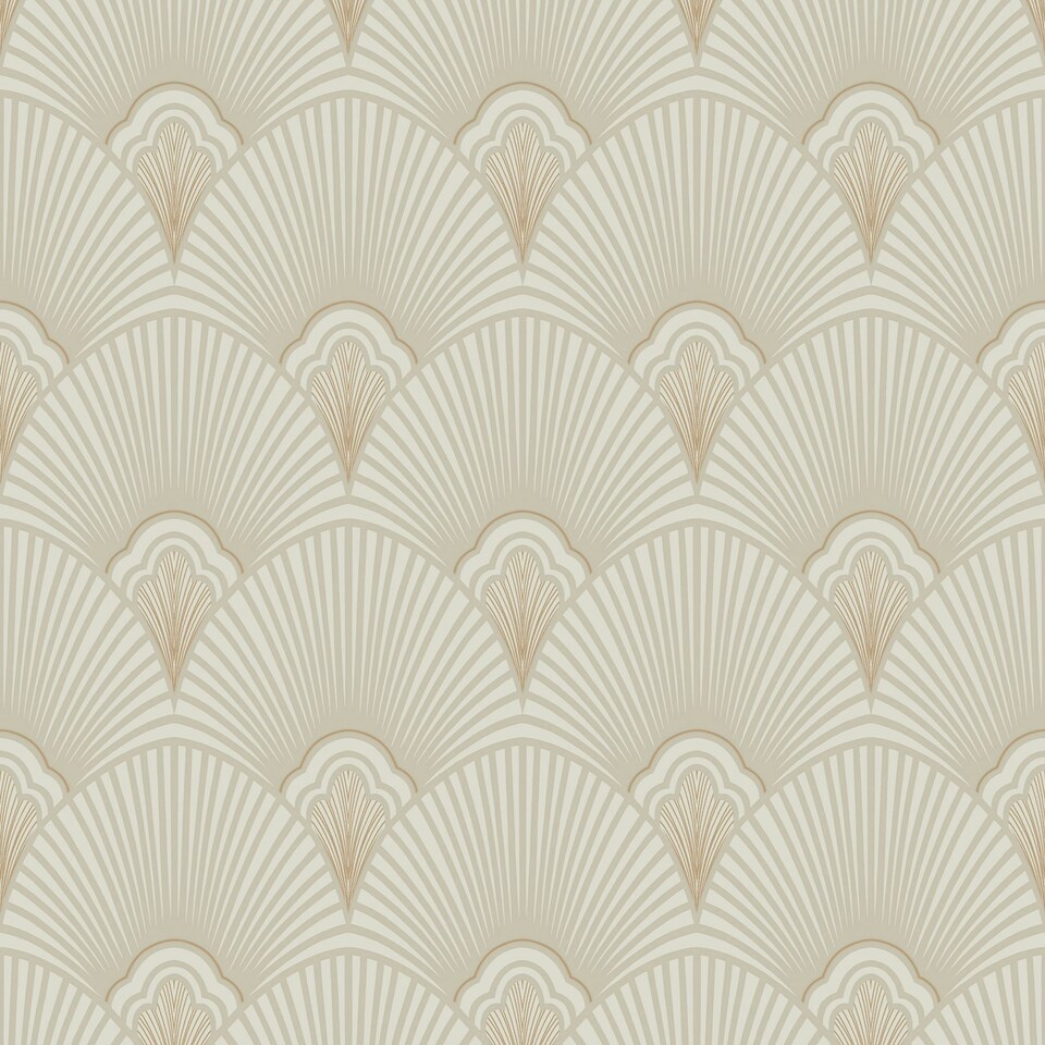 image 1 of Sublime Art Deco Geometric Natural Wallpaper Brown | Beige