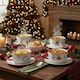 image 3 of Christmas Soup Mugs Jumbo Stoneware Two Handle Festive Xmas Bowls | Multi | Set of 4