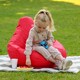 image 2 of Kids High Back Bean Bag Red Indoor Outdoor Childrens Bean Bags | Red | Red | M | 1