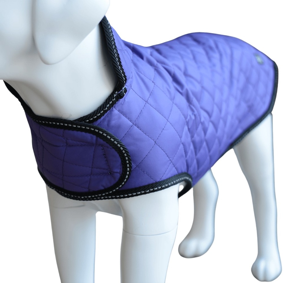 image 1 of Henry Wag Purple Quilted Dog Jacket, Let Your Dog Step Out In Style, Size Medium (45cm) | Purple | Purple | 1