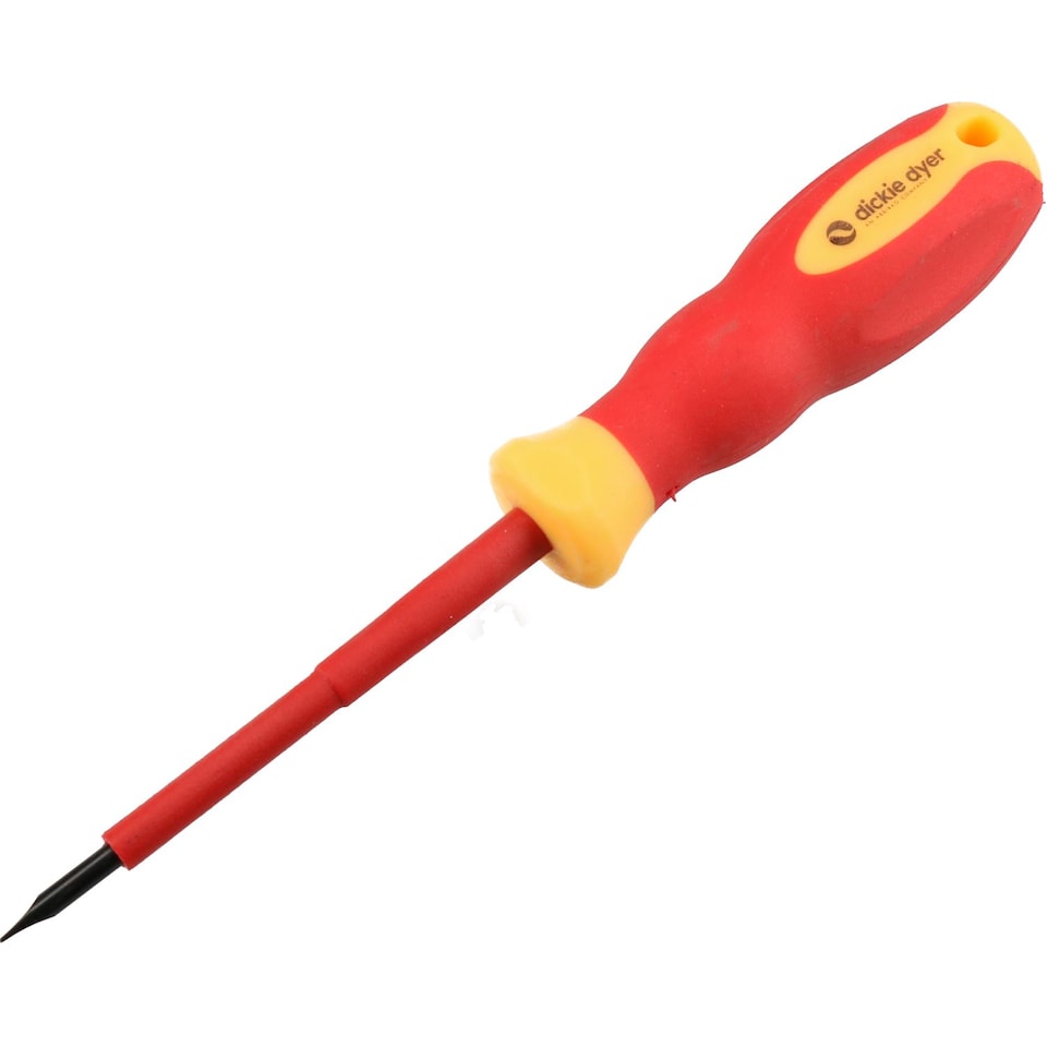image 1 of Flat Headed Slotted 3.5mm x 100mm VDE Insulated Electrical Screwdriver Soft Grip
