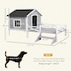 image 7 of PawHut Wooden Dog House w/ Porch, Water-resistant Roof, for S M Dogs, Grey 