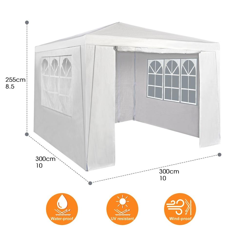 image 1 of MCC Direct 3x3 Event Gazebo White with Sides | White | White