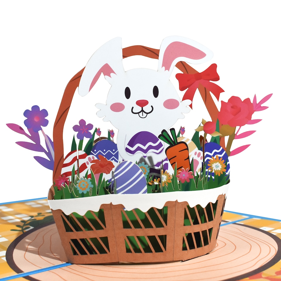 image 1 of Bunny Basket Surprise 3D Pop-Up Easter Card