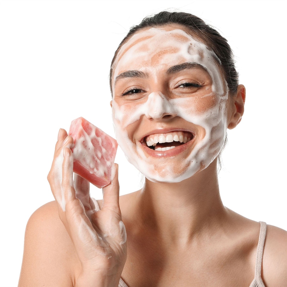 image 1 of Dr. Botanicals La Rose Francaise Anti-Ageing Facial Cleansing Bar (Pack of 5) 100g x 5 for Fine Lines, Wrinkles, Dullness