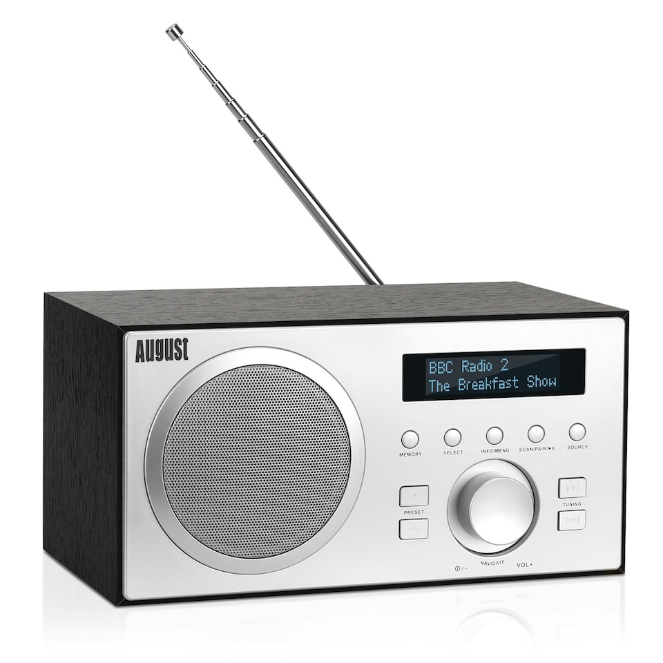 image 1 of Bluetooth Speaker with DAB/DAB+/FM Radio, Dual Alarm Clock, USB MP3 Playback & AUX-In – August MB420B