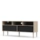 image 3 of Rome TV Unit 2 Sliding Doors in Jackson Hickory Oak and Matt Black