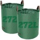 image 1 of Dihl 2x 272 Litre Heavy Duty Garden Waste Bags, Reusable Rubbish Sacks with Upper and Side Handles, 67cm Ã¸ x 76 cm, Green, Woven Polypropylene. For Waste, Rubble, Grass, Leaves and More. Pack of 2