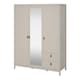 image 4 of Barcelona Wardrobe with 2 Doors + 1 Mirror Door + 2 Drawers in Cashmere Cream