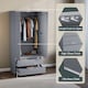 image 4 of Vida Designs Glinton 2 Door 2 Drawer Wardrobe With Clothes Rail, Grey