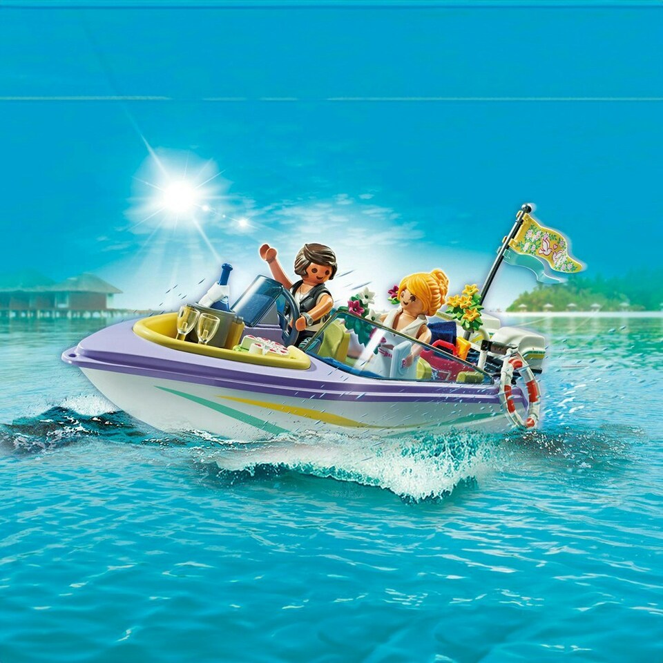 image 1 of Playmobil City Life Honeymoon Speedboat Trip Playset Ages 4-10