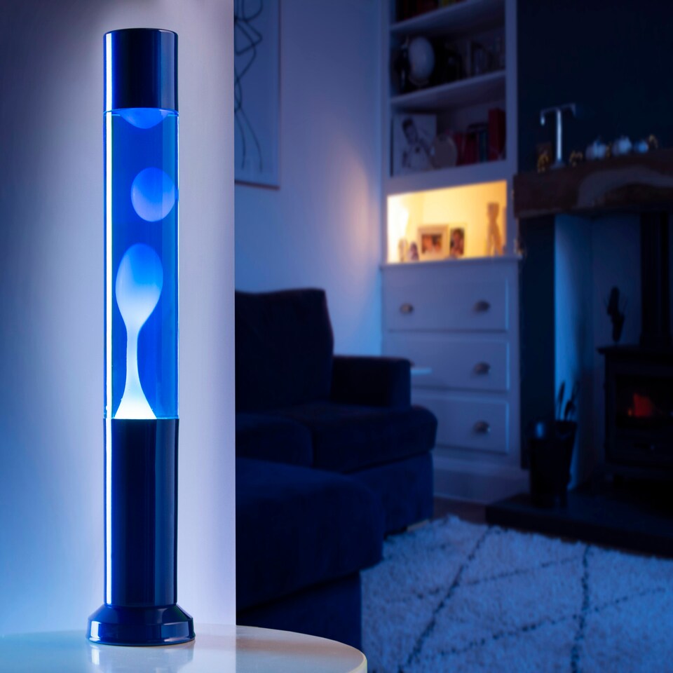 image 1 of Nova Lava Lamp Blue w/ Blue Liquid White Wax Blue