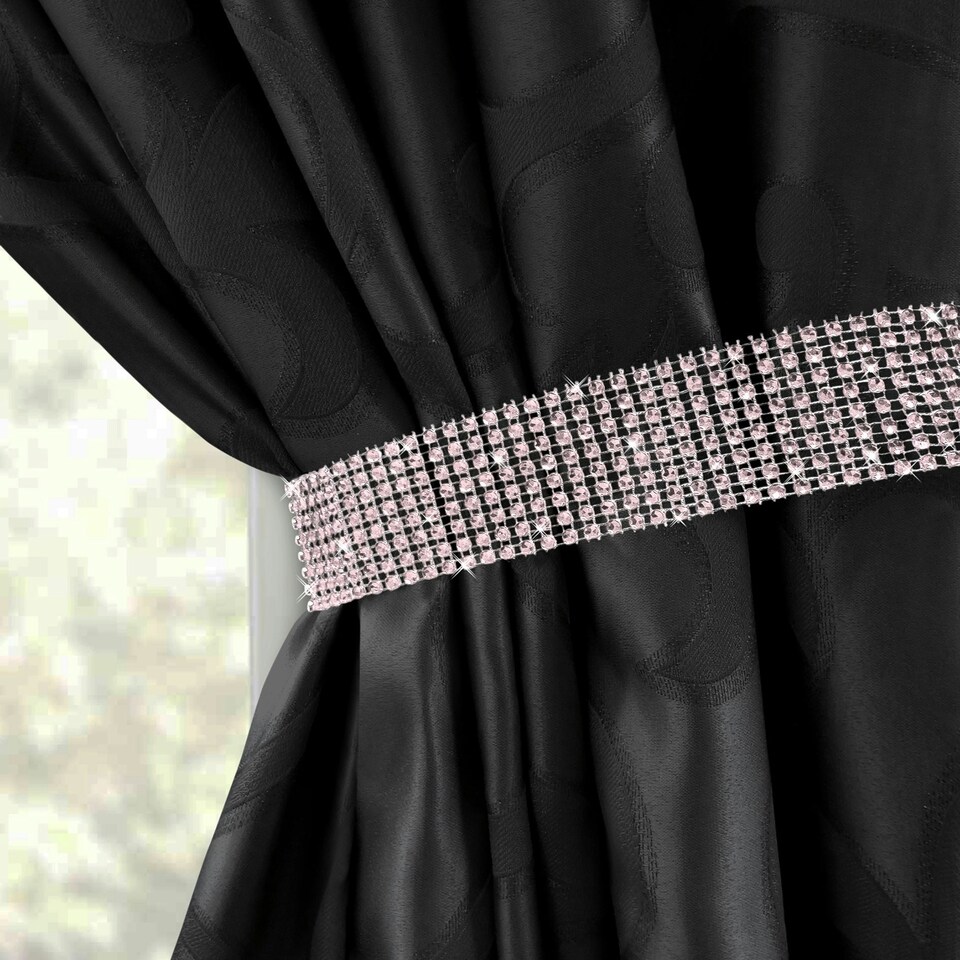 image 1 of Intimates Diamante Strip Curtain Tieback Pair Silver | Silver
