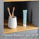 image 4 of Christow Bathroom Shelf Cabinet Grey Bamboo Freestanding Tallboy Storage Unit