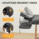 image 4 of HOMCOM Foldable Massage Bed with Beech Wood Legs Face Cradle Armrests Grey Grey
