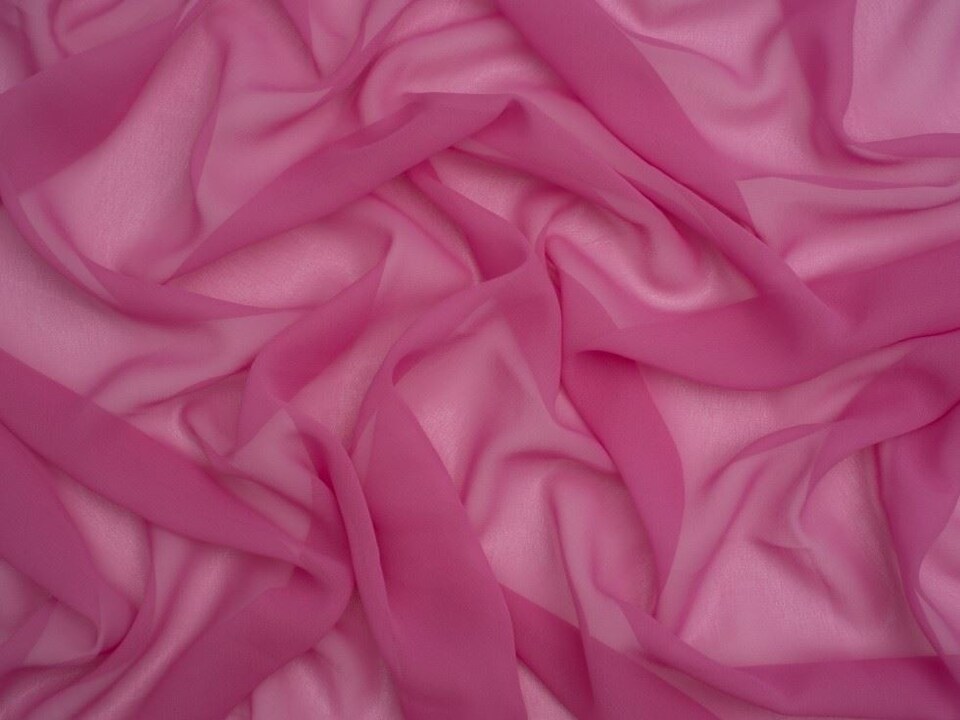 Minerva Core Range Pink Light Sheer Chiffon Fabric for Dressmaking, 110cm / 43" Wide - per metre