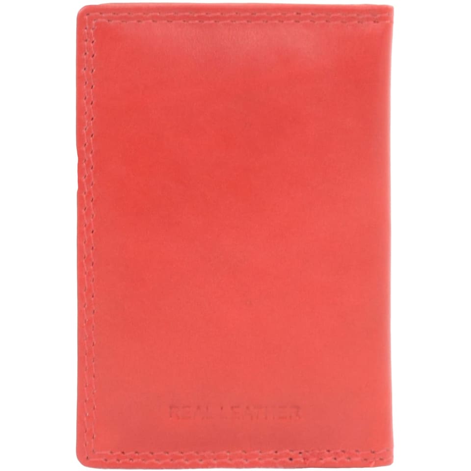 image 1 of London Leathergoods Unisex Soft Leather Credit Card/Travel Card Holder/Wallet | Red | Red