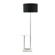 image 1 of ValueLights Tavel Chrome Floor Lamp with Table and Black with Chrome Inner Lamp Shade & Bulb | Black