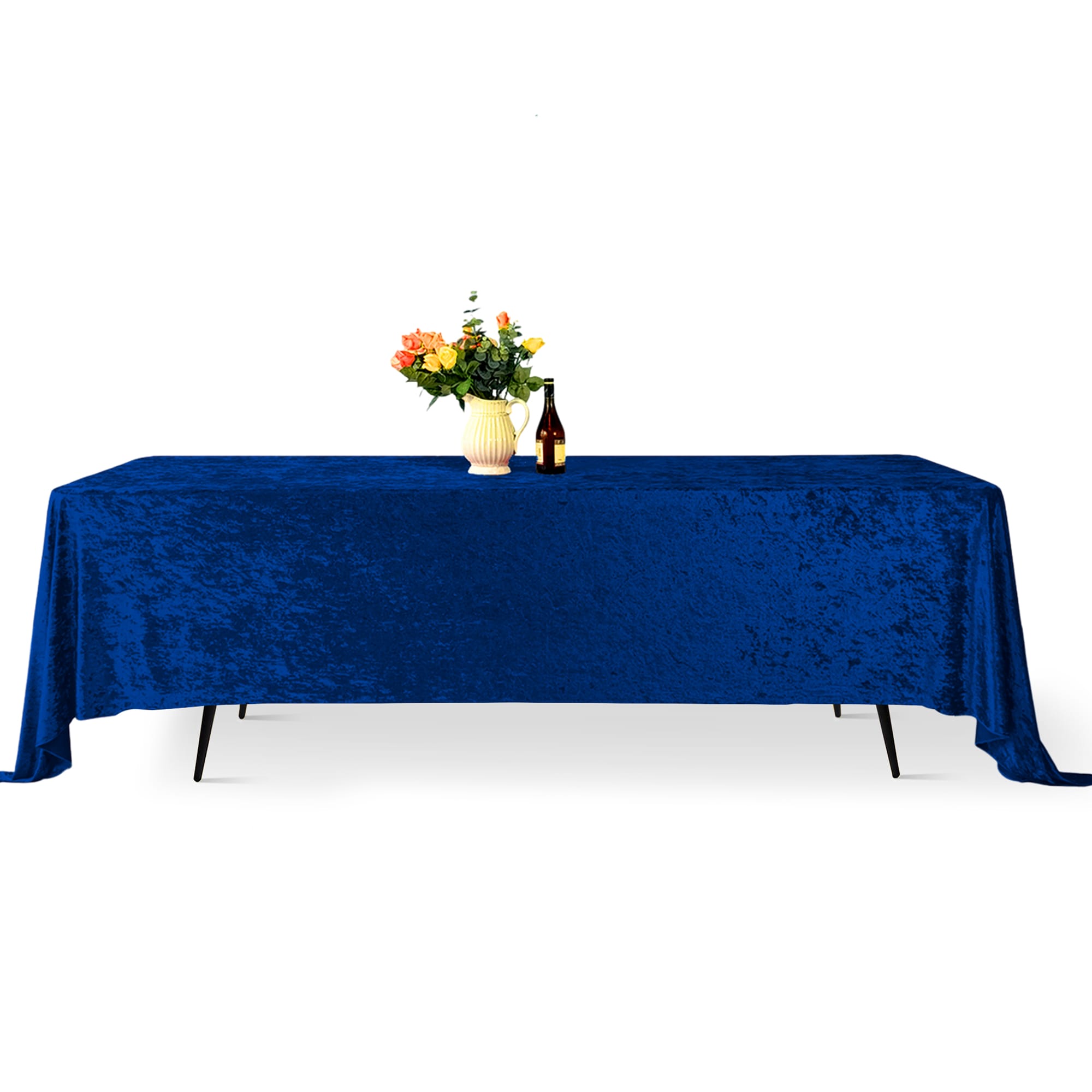 Rectangle Crushed Velvet Table Cloth, Washable Table Cover - 70" x 144"