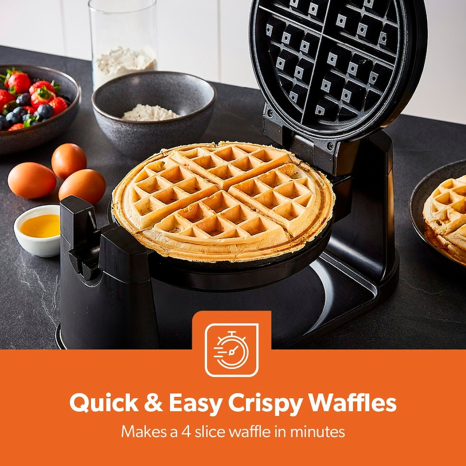 image 1 of Geepas 1000W Rotating Belgian Waffle Maker