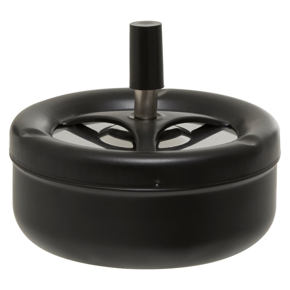 image 1 of Large Black Spinning Ashtray