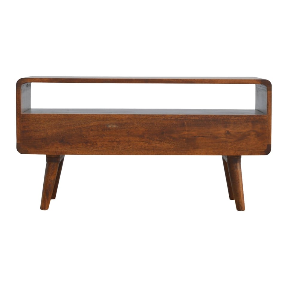 image 1 of Artisan Furniture Solid Wood Curved Chestnut Media Unit